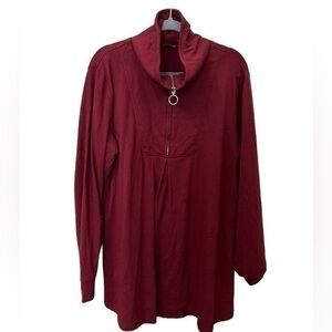 Comfy Zip Neck Tunic Top, Size 2X